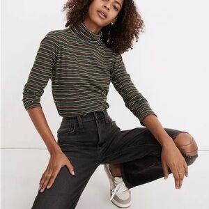 Madewell Striped Turtleneck Long Sleeve Tee